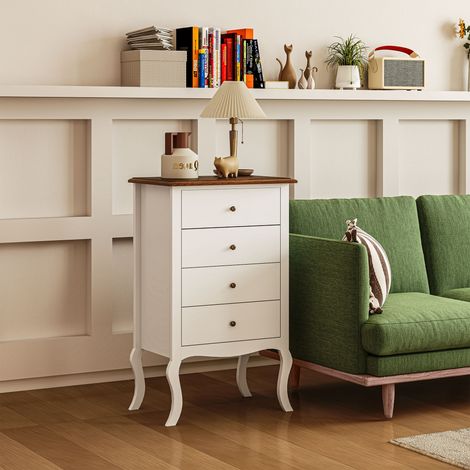 Commode Chambre Tiroirs Design Anti-basculement Unité Tiroir Couloir Salon Mobilier Intérieur Blanc Chêne 60x40x98,5cm