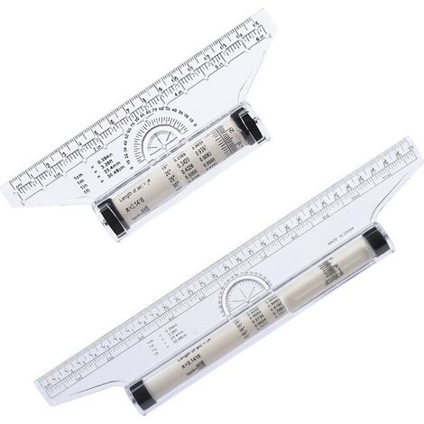 2Pcs Plastique Mesure Roulement Règle Dessin Rouleau Règle Parallèle Règle Multifonctionn Dessin Règle pour Mesurer Dessin Étudiant École et Bureau, 6 Pouces et 12 Pouces (1/5)