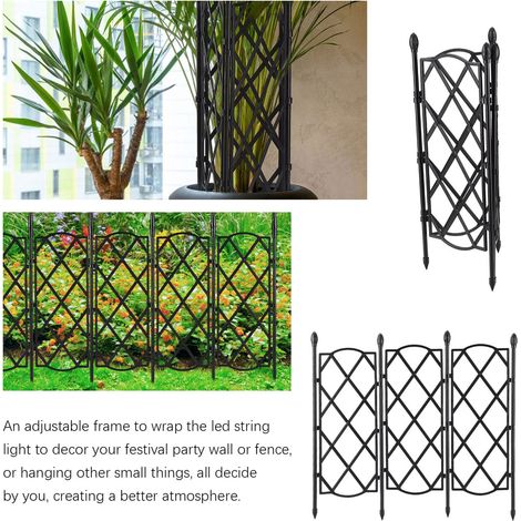 Set aus 3 kleinen, ineinandergreifenden floralen Sichtschutzwänden, 40 cm Stiel, Maße nach dem Zusammenbau 63 x 46 cm, kompaktes Modell für den E-Commerce. (1/5)