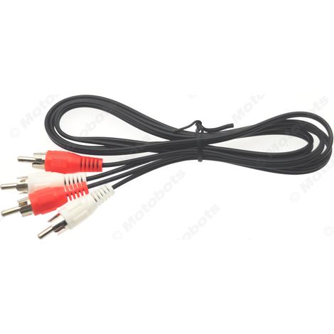 Car audio/video cable, red and white dual RCA connector AV cable, TV/computer audio/video connection cable, 1.25 meters. (1/4)