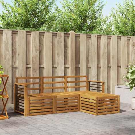 Sofagarnituren 4 pcs Natur Massivholz Akazie (1/5)