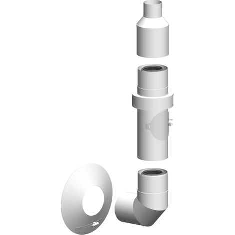 ATEC Set base per installazione a parete esterna DN60/100 L=450mm ES bianco rivestito, 710770