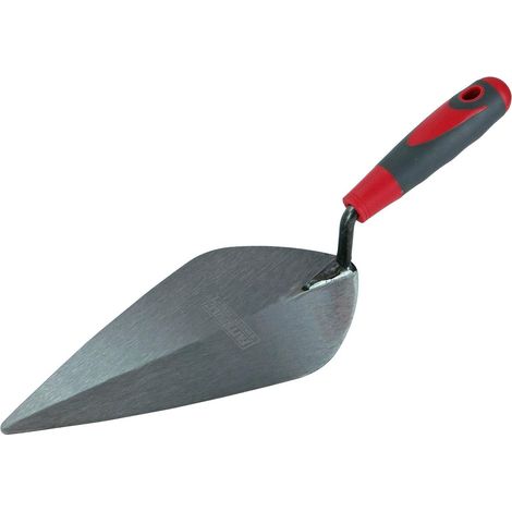 1 - Truelle De Maçon - Truelle De Brique - Poignée Souple Ergonomique - Pour Pose De Briques Et Mortier - Usage Domestique Et Professionnel - Noir - 25cm