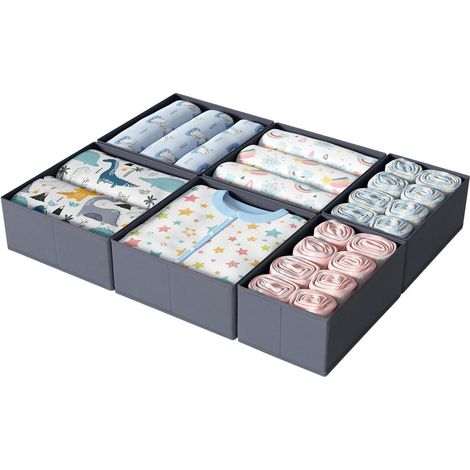 Schubladen Organizer 6er Set Grau f&xFCr Pax Schrank 75x58 (1/5)