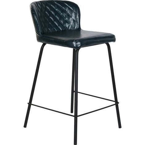 Chaise de bar design élégant bleu pétrole en métal - Bleu pétrole soutenu (1/5)