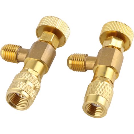 2 Sicherheitsventile für das Kältemittel R410A/R22 (Klimaanlage) mit 1/4"-Sicherheitsadapter. (1/5)