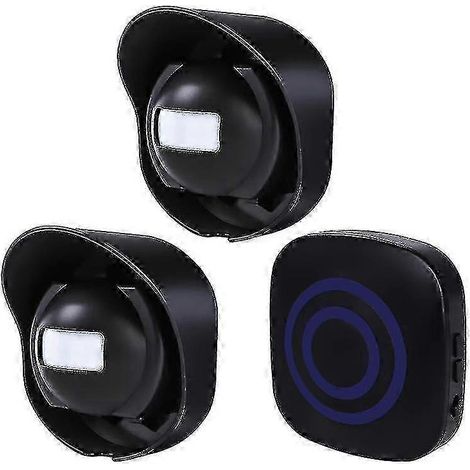Alarme sans fil pour allée de garage, détecteur de mouvement extérieur étanche, 1 récepteur, 2 émetteurs avec 38 sonneries, portée de 200 m / 656 pi, compatible avec (1/5)