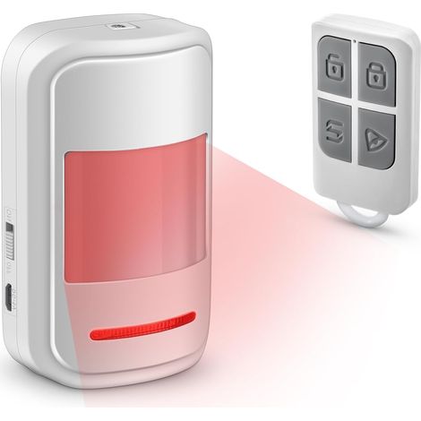 Indoor PIR motion sensor with wireless remote burglar alarm system, 2 modes, motion detectors, 100dB presence sensor with siren
