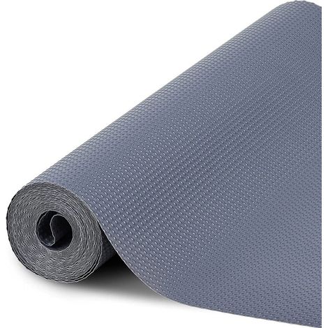TrAdE Shop Traesio - Rotolo Antiscivolo Per Cassetti Frigo Mobili Scaffali Anti Umidità Grigio 45x100 - (1/3)
