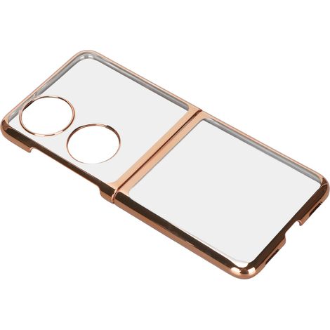 Étui de protection pliable pour téléphone portable Huawei P50 Pocket, plaqué or, en polycarbonate électroplaqué. (1/5)