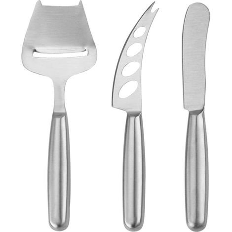 MTTProducts, Juego de cuchillos para queso, Duradero y fácil de limpiar, Juego de 3 piezas, Incluye cuchillo para queso y untador (1/5)
