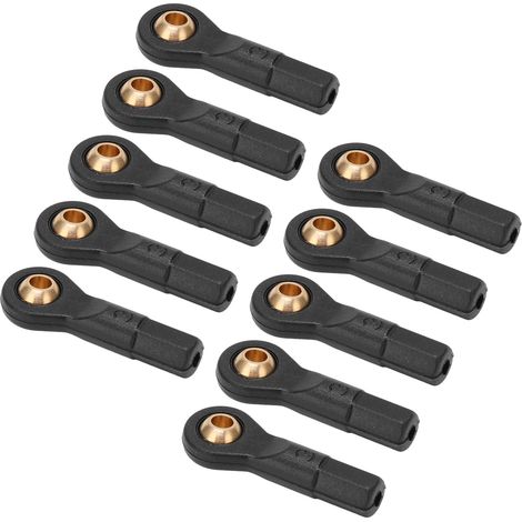 10 Stück RC-Gestänge-Endkappen, schwarzer Kunststoff, 2,5 mm Bohrung, 23 mm Höhe, Kugelgelenkhalterung für 1/10 RC-Cars (1/5)