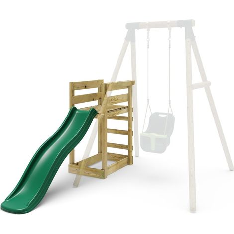 Add-on Wooden Platform with 6FT Slide for Rebo Wooden Garden Swing Sets