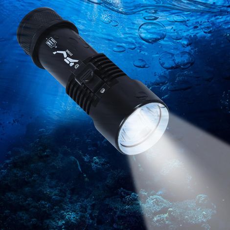 Diving Torch Rechargeable Scuba Diving Flashlight 400 Lumen 100 M LED Dive Light (White + Yellow Light) (1/5)