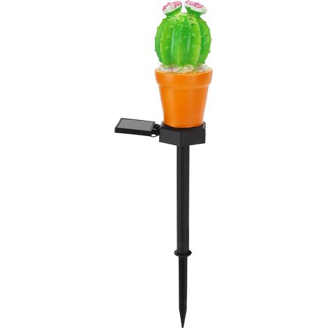 Lampe piquet cactus – LED solaire IP65 – étanche – paysage – arrière-cour / jardin – une tête – cactus