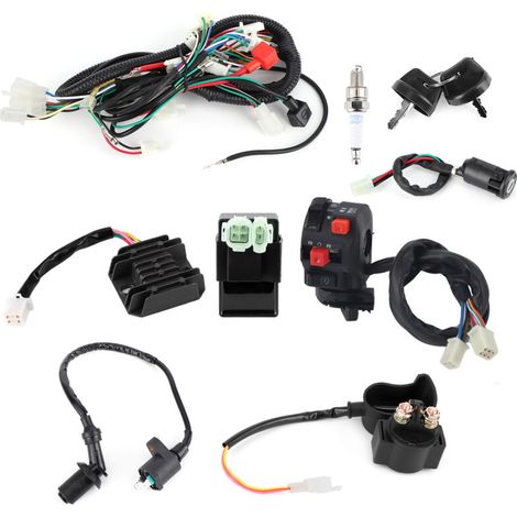 Cablaggio per avviamento elettrico del motore, accessorio adatto per quad e ATV GY6 125cc e 150cc (1/5)