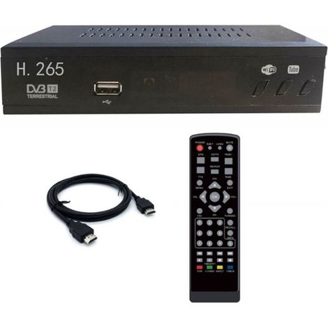Récepteur TV Numérique DVB-T2 HD 1080P Tuner HEVC H.265 USB Décodeur Terrestre Compatible UE (1/4)