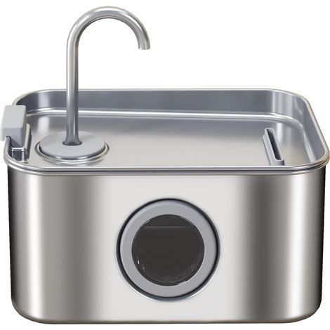 Fontanella per gatti in acciaio inox 3,2 L con pompa silenziosa e filtro a carbone attivo MODENUIT (1/5)