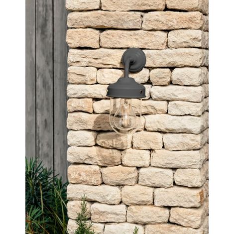 Garden Trading Thurlaston Barn Carbon Grey Mains Outdoor Garden Wall Light (1/3)