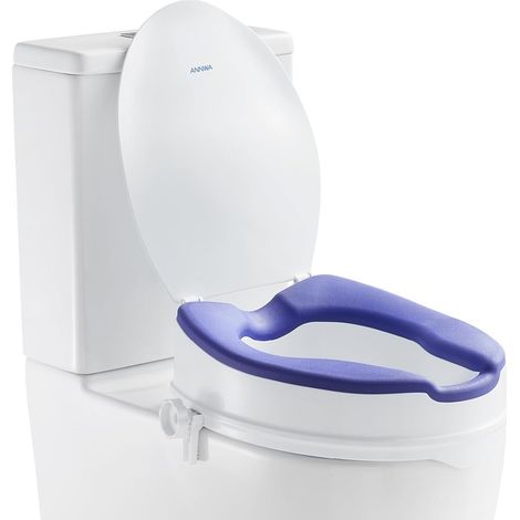 Rehausseur de Toilette 10 cm Siège de Toilette Surélevé Charge 200 kg Rehausseur WC en PP, Verrouillage par Tige à Vis, pour Personnes Âgées, Handicapés, Patients, Enceintes(N1FYT15) (1/5)