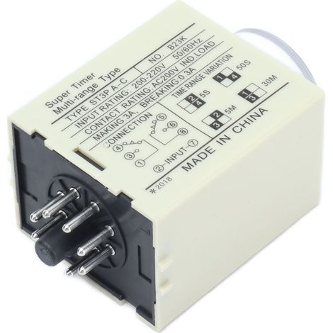 Einstellbares BERM-Zeitverzögerungsrelais, Ein-/Ausschalttimer, Zubehör, Ersatzteil, ST3PAC AC220V (1/5)