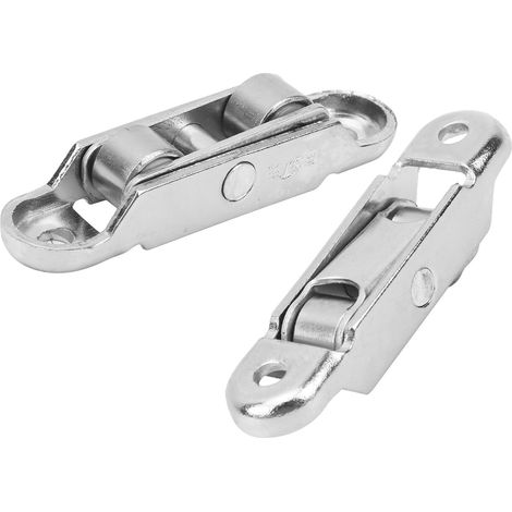 20 pièces galets pour porte coulissante et fenêtre, double roulette plate, acier plastique, poussoir flexible, quincaillerie (1/5)
