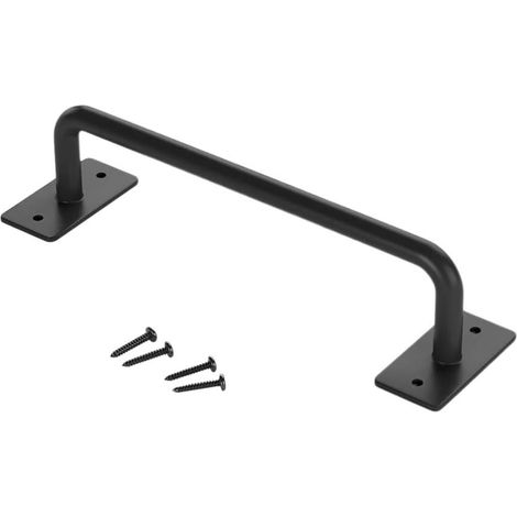 poignée de porte coulissante lourde - Poignée de porte rustique (noire).