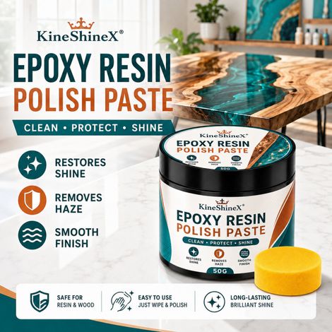 KineShineX Harzpolierwachs, Epoxidharz-Oberflächenentfeuchtungsmittel, transparentes Harz-Spiegelrestaurierungsmittel. (1/5)