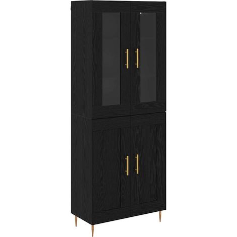 Maison Exclusive - Aparador alto 2 pcs Roble Negro Madera de inge