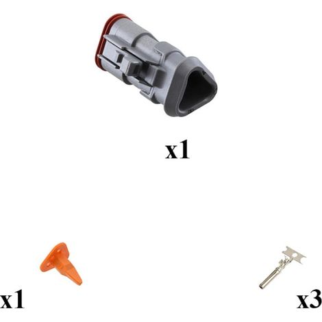 Kit connettore serie DT maschio porta femmina 3 vie E008