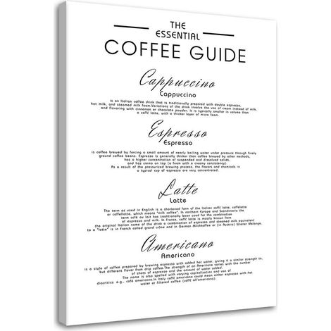 Tableau sur toile Citation menu café 40x60 (1/5)