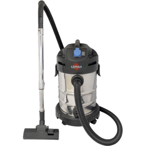 Leman – Aspirateur professionnel 30L 1400W LOASP301 – Cuve inox – Dépression 20kPa – Prise synchronisée pour électroportatifs