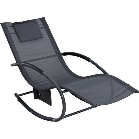 Schaukelliege Sonnenliege Liegestuhl Relaxliege Gartenliege Liege Swing Grau (1/5)