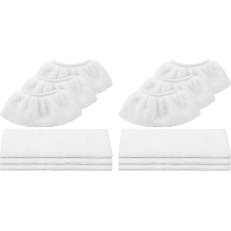 Ensemble de chiffons en microfibre compatibles avec les nettoyeurs vapeur Karcher EasyFix SC2, SC3, SC4, SC5 (6 pour la buse de sol + 6 pour la buse à main) (1/5)