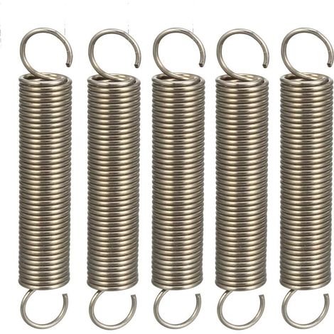 Ressort de Traction Ressort de Tension Ressorts d'Extension Fil Diamètre 0,039", OD 0,39", Libre Longueur 2.36" Inoxydable Acier Petit Double Crochet 5pcs (1/3)