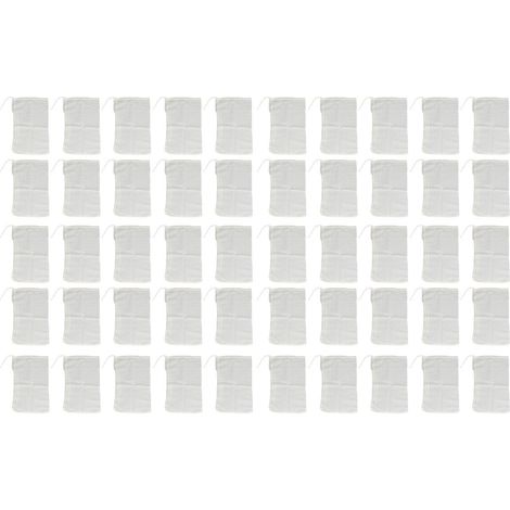 50 Sachets en Coton 20x30cm pour Épices, Sacs à Cordon Réutilisables en Mousseline pour Maison