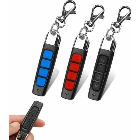 Lot de 3 télécommande, 433 MHz, signal sonore, copie code fixe, portail automatique garage (1/5)