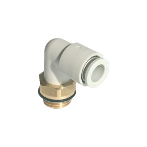 Adaptateur fileté coudé SMC KQ2 vers Enfichable 10 mm G 3/8 Mâle ( Prix pour Paquet de 5 )