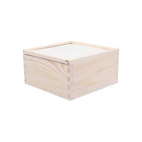 Stück 14,7 x 14,6 x 7,6 cm große Geschenkbox aus Holz mit Druckdeckel, schlichte quadratische Schmuckschatulle, Aufbewahrungsbox für Armbänder, Geschenkhalter für Geburtstagsfeiern