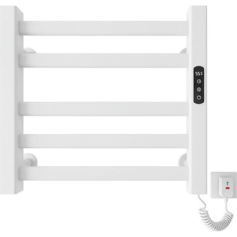 Verstellbarer digitaler elektrischer Handtuchwärmer 30–70 °C, Timer (1–9 Std.), wasserdicht (IPX5) – Modell R308, weiß (1/5)