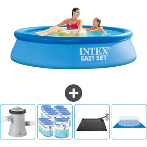 Intex runder aufblasbarer Easy Set-Schwimmpool – 244 x 61 cm – Blau – Inklusive Zubehör CB91 (1/4)