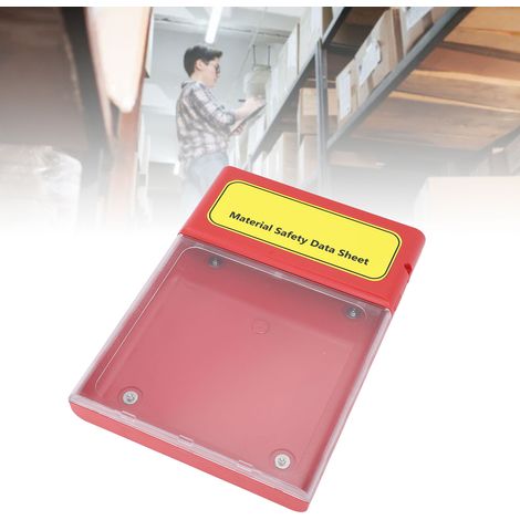 Boîte de données de visualisation MSDS AH100 : Cette boîte de rangement contient des documents, des matériaux et des données  elle est dotée d’une fermeture magnétique et est étanche à l’eau et à l’hu (1/5)