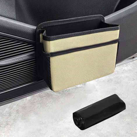 Poubelle de voiture pliable et étanche, organisateur de rangement suspendu pour porte latérale (1/5)