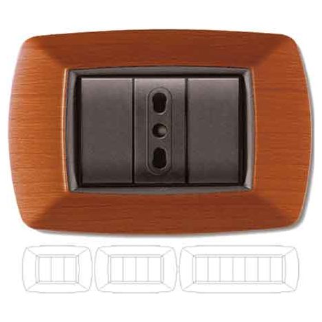 PLACa DE CUBRIMIENTO-INTERRUPTOR MADERA CLARA 'MYLIFE' 4 MÓDULOS