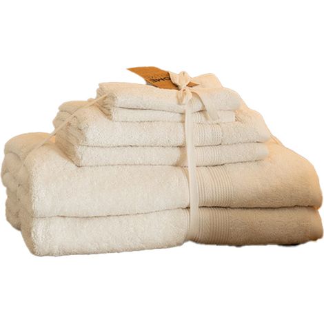 Home Deluxe - Handtuch Set - 6 tlg. CUDDLE - Beige - Material: 100% Baumwolle I Handtuch Badetuch Duschtuch Set Handtuchset  Handtuch Badetuch Duschtuch Set