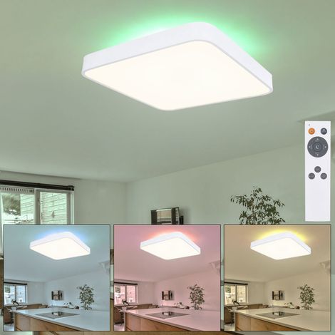 Deckenleuchte Deckenlampe LED Fernbedienung dimmbar Farbwechsel Memory-Funktion Backlight CCT-Schaltung, Metall, 48W 2500lm 3000-6000K L 73 cm