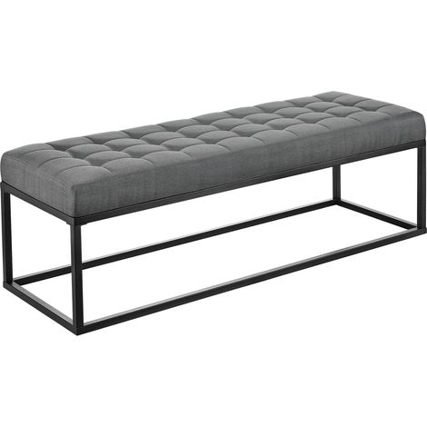 Panca imbottita panca sgabello 120 x 40 x 38 cm grigio 030008714