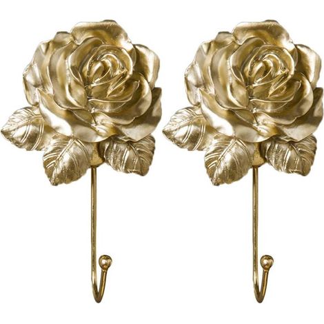 CCYKXAA 2 Stück (Gold) Vintage-Schlüsselanhängerhaken zur Wanddekoration, dekorativer Haken für Zuhause. Retro-Metallhaken A (1/4)