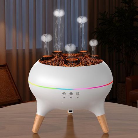 Diffusore di aromi bianco da 250 ml – 8 colori LED, timer, spegnimento automatico, umidificatore (1/2)