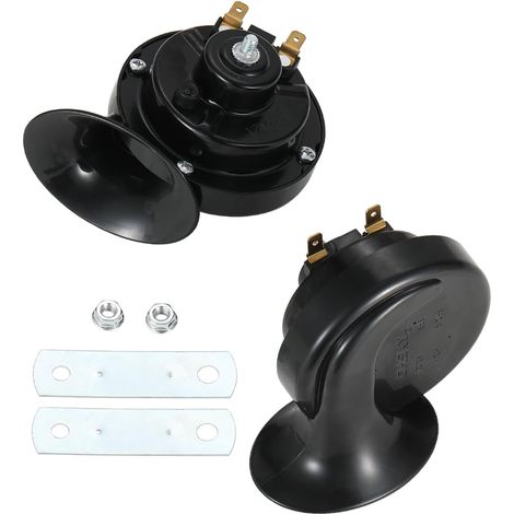 2 Pcs Klaxon d'escargot 12 V 115 dB, klaxon électrique universel, compatible avec la plupart des voitures, véhicules tout-terrain, motos et camions, 80 mm (1/5)